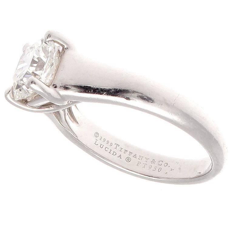 Modern Tiffany & Co. Lucida 1.29 Carat Diamond Platinum Engagement Ring
