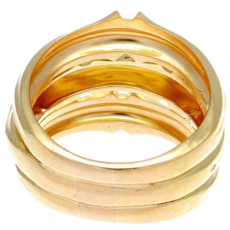 Women's Cartier Three Row Bamboo Gold Ring