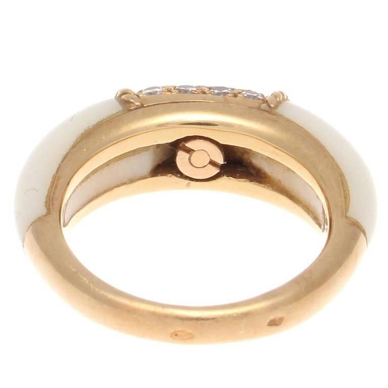 Women's Van Cleef & Arpels Coral Diamond Gold Philippine Ring