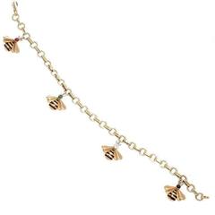 Cartier Emerald Ruby Sapphire Diamond Gold Bumble Bee Charm Bracelet