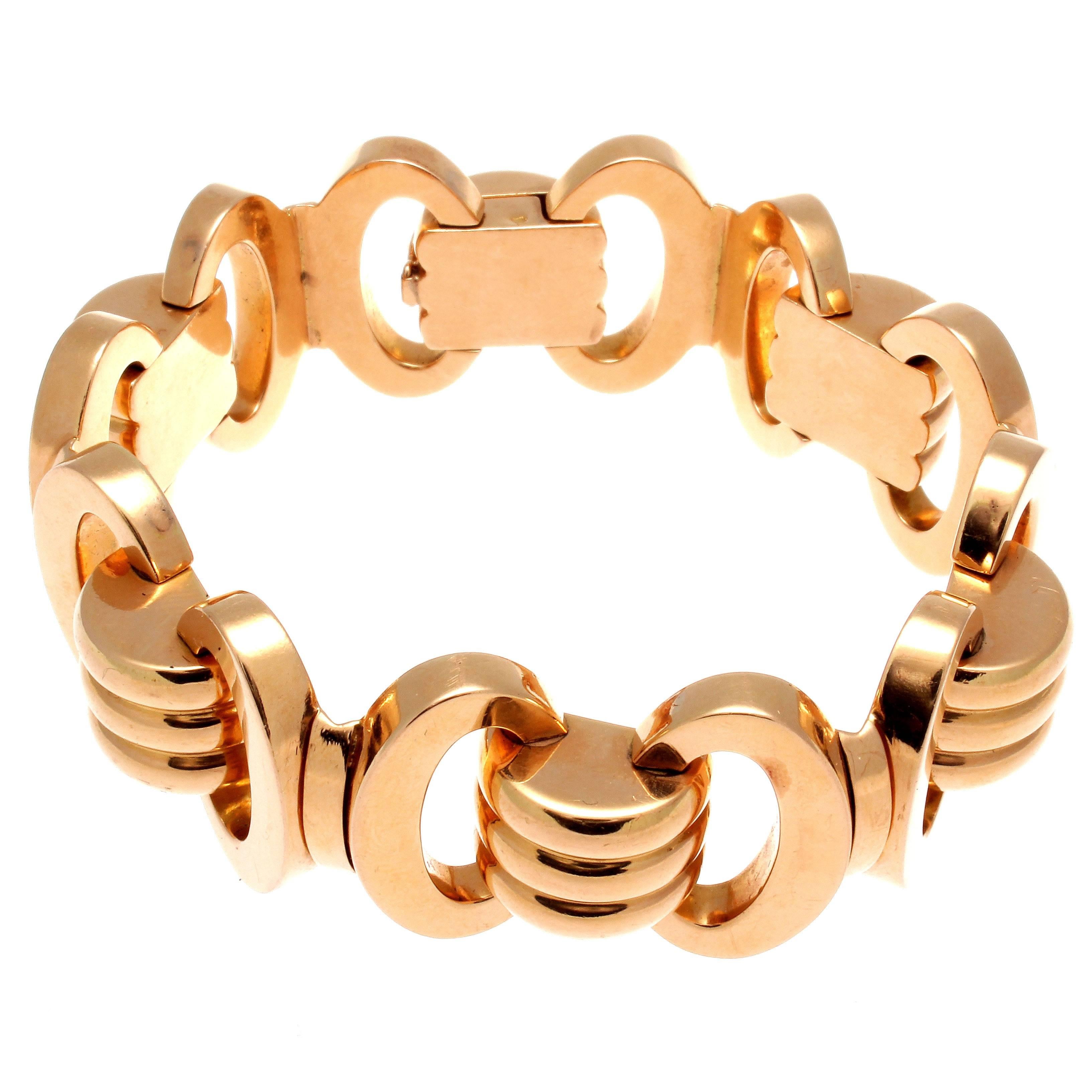 Retro Heavy French Gold Bracelet