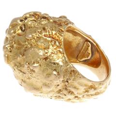 David Webb Textured Gold Dome Ring