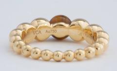 Van Cleef & Arpels Perlee Tiger's Eye Gold Ring