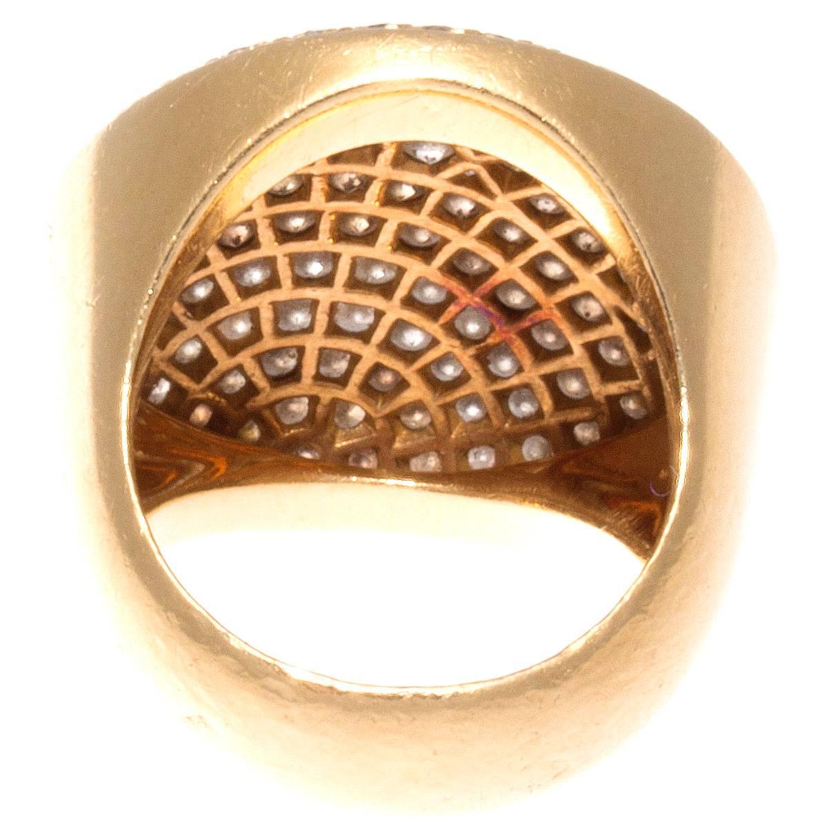 Cartier Diamond Gold Bombe Ring In Excellent Condition In Beverly Hills, CA