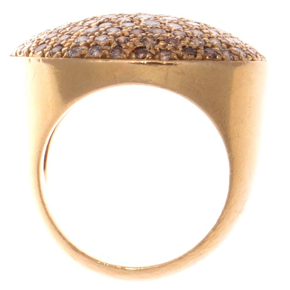 Women's Cartier Diamond Gold Bombe Ring