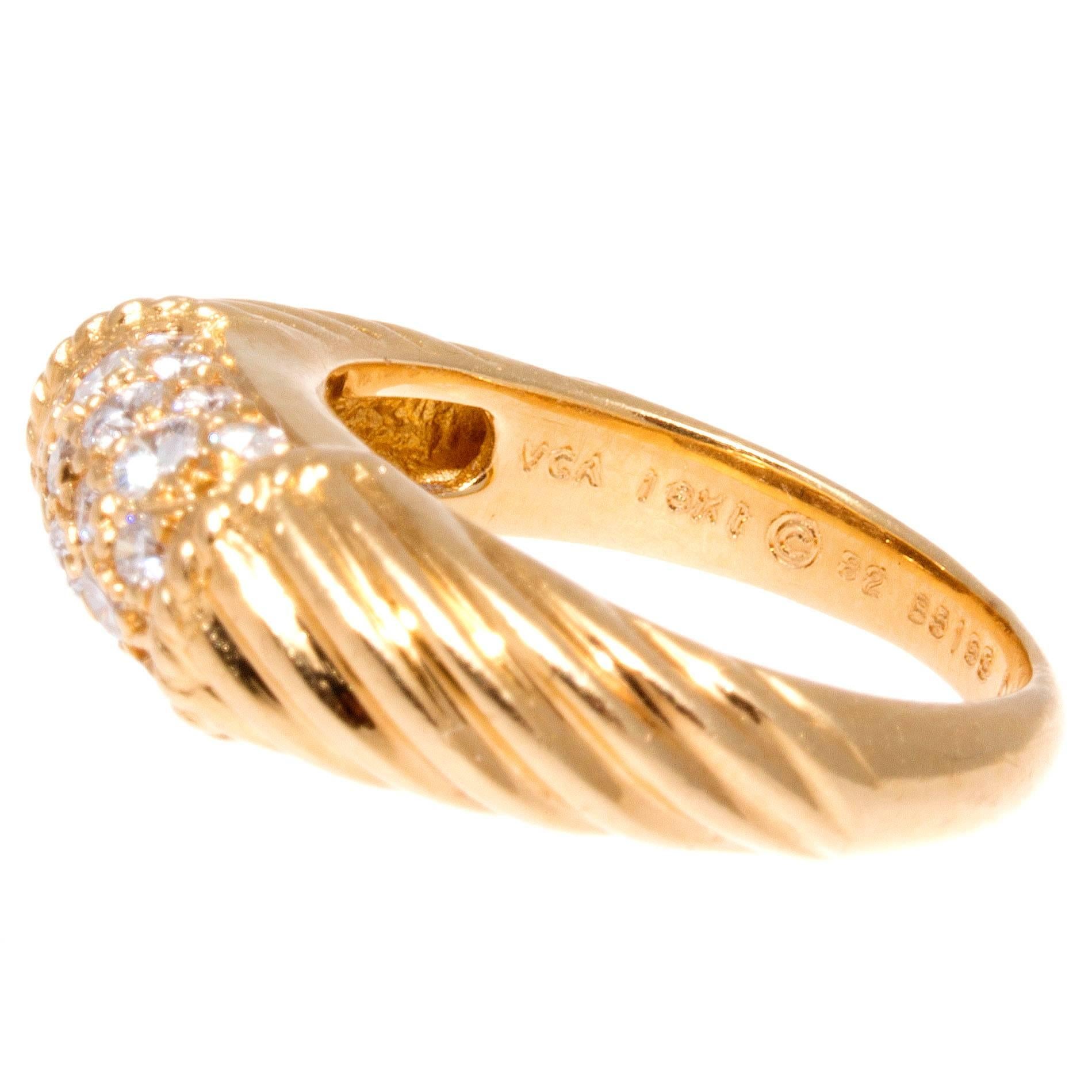Modern Van Cleef & Arpels Diamond Gold Phillipine Ring