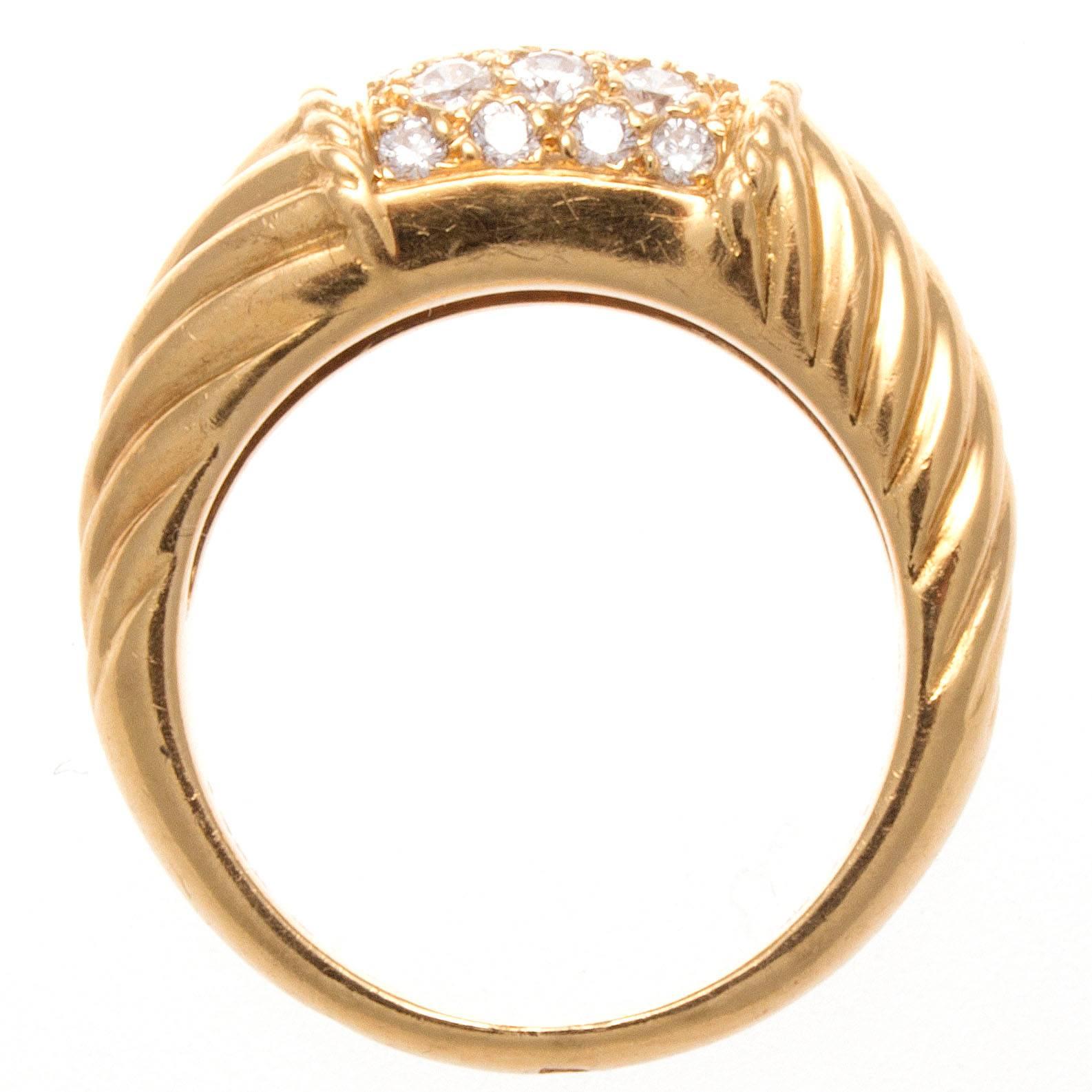 Van Cleef & Arpels Diamond Gold Phillipine Ring In Excellent Condition In Beverly Hills, CA