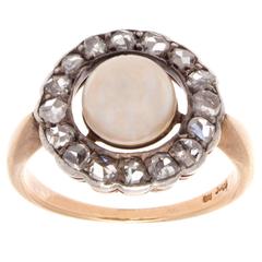 Pearl Diamond Gold Ring