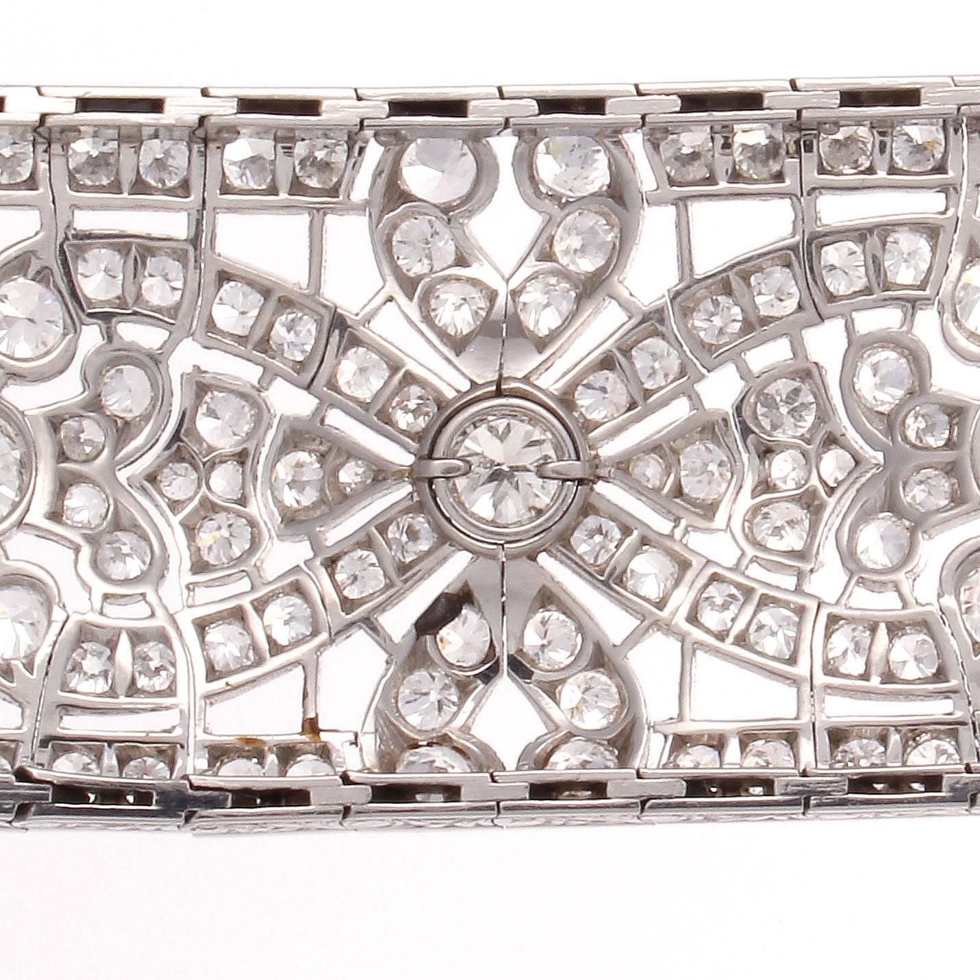 Women's Mellerio Art Deco Diamond Platinum Bracelet