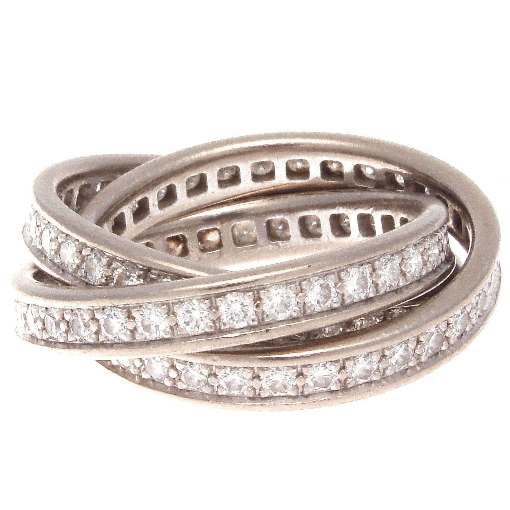 Cartier Trinity-Ring aus Gold mit Diamanten