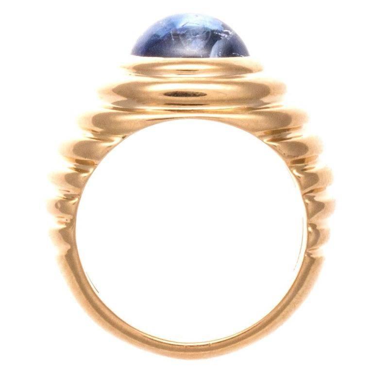Bulgari Sapphire Gold Ring In Excellent Condition In Beverly Hills, CA