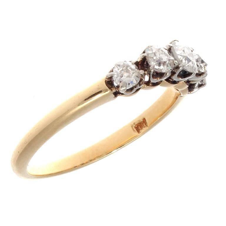 Antique Victorian Diamond Gold Ring In Excellent Condition In Beverly Hills, CA