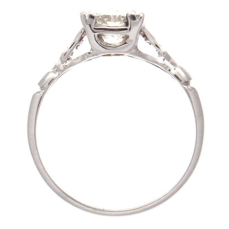 Women's Art Deco GIA Diamond Platinum Engagement Ring