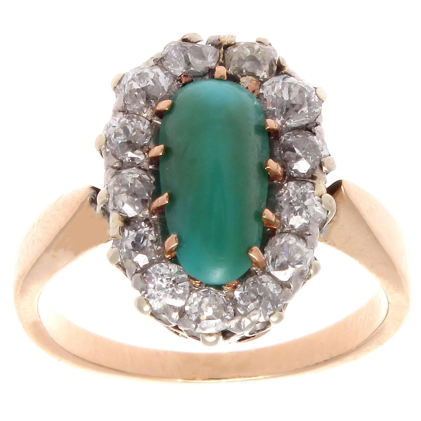 Belle Epoque Turquoise Diamond Gold Ring
