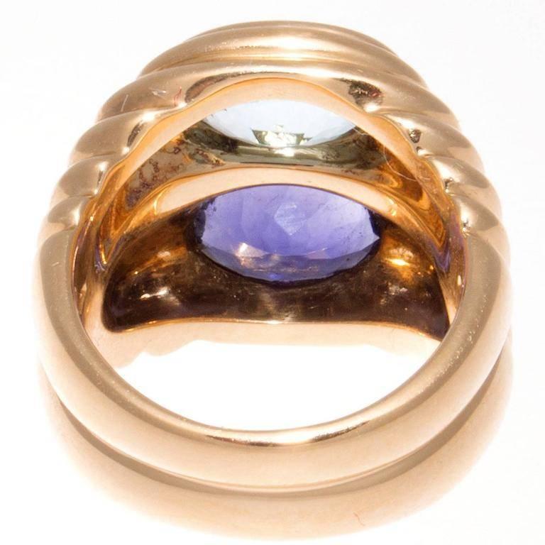 Bulgari Topaz Amethyst Gold Ring In Excellent Condition In Beverly Hills, CA