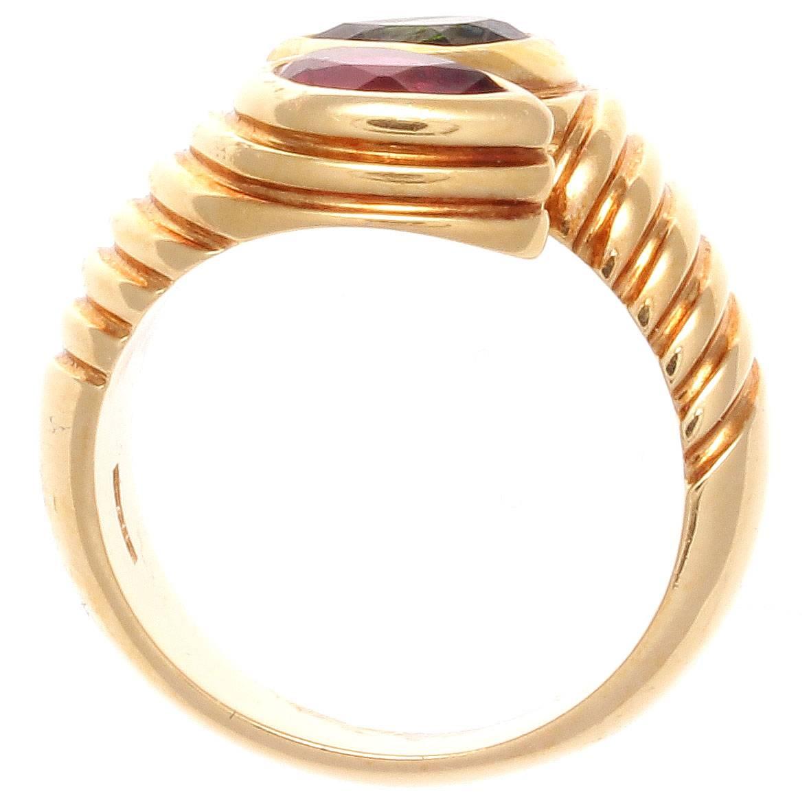 Bulgari Gemstone Gold Snake Ring In Excellent Condition In Beverly Hills, CA