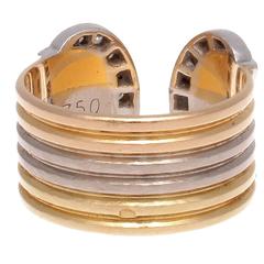 Cartier Double C Diamond Tricolor Gold Ring