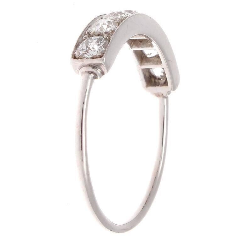 Art Deco Diamond Platinum Ring In Excellent Condition In Beverly Hills, CA