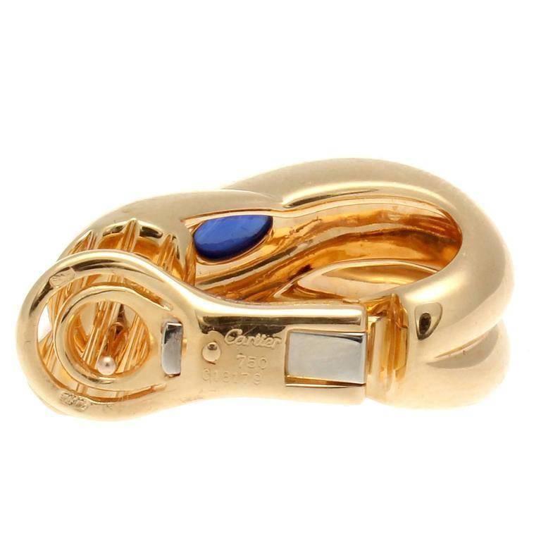Modern Cartier Colisee Sapphire Gold Earrings