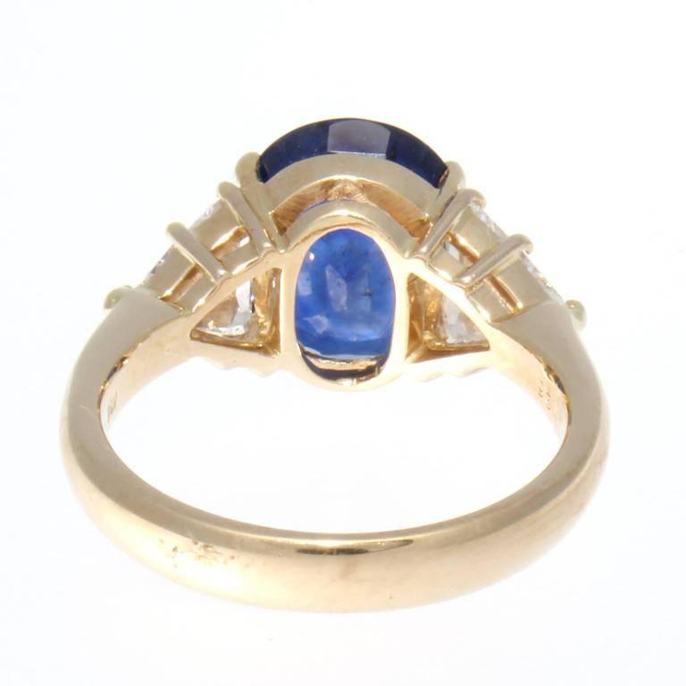 Women's Natural 4.22 Carat Sapphire Diamond Gold Ring