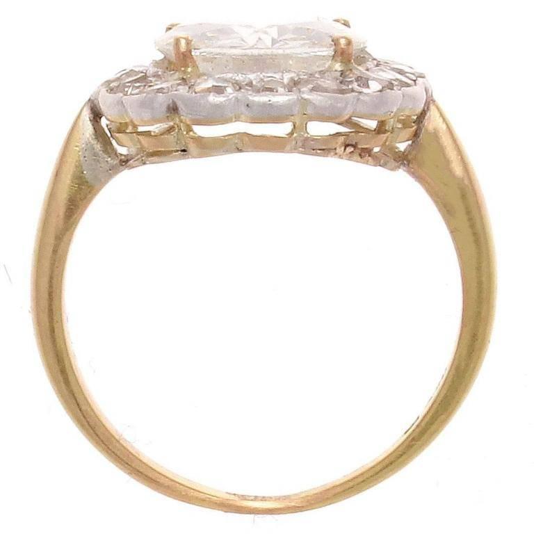 Women's Antique Victorian 3.01 Carat Round Brilliant Cut Diamond Gold Platinum Ring