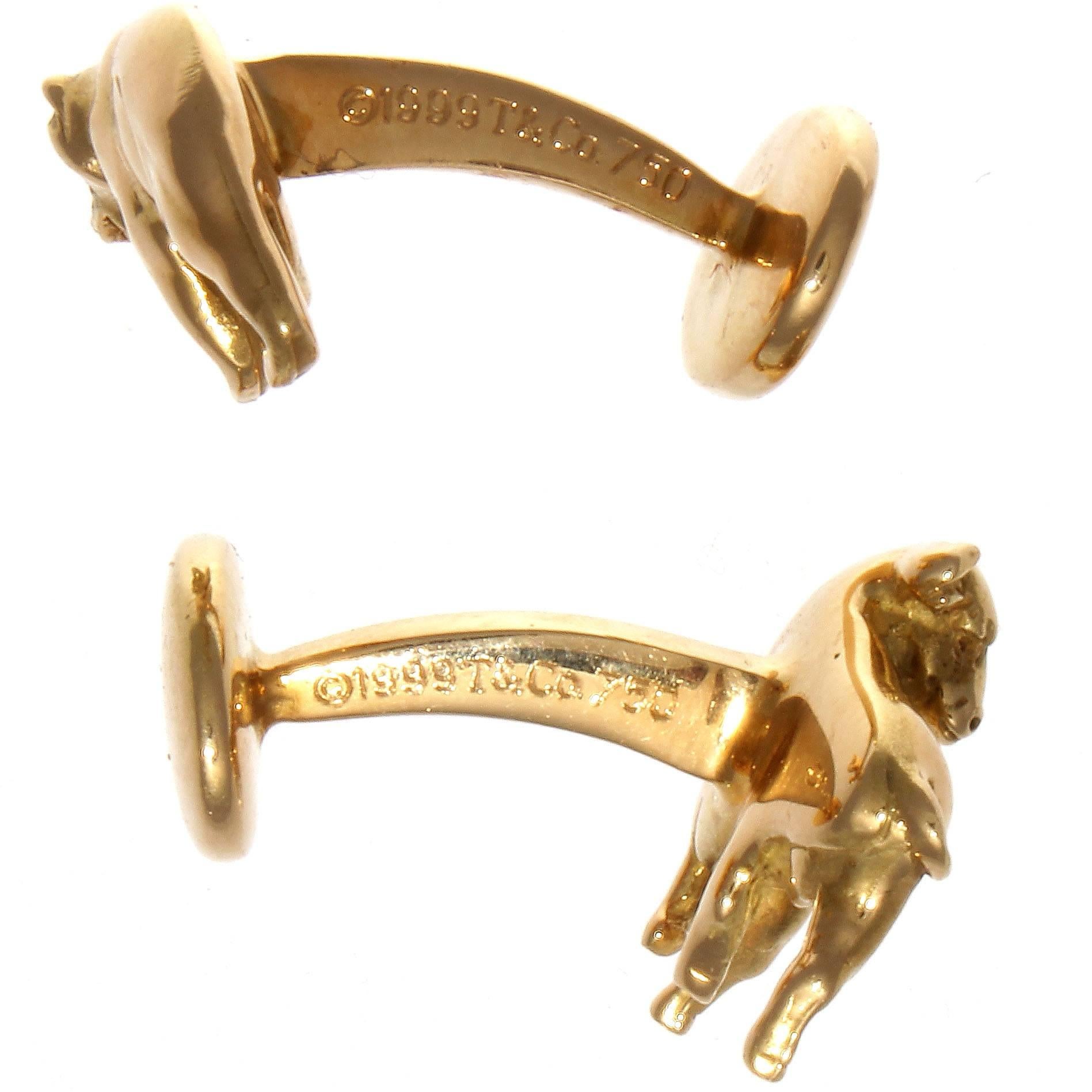 Iconic Tiffany & Co. Bull & Bear Cufflinks In Excellent Condition In Beverly Hills, CA
