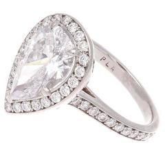 GIA 2.31 Carat Pear Shaped Diamond Platinum Engagement Ring 8