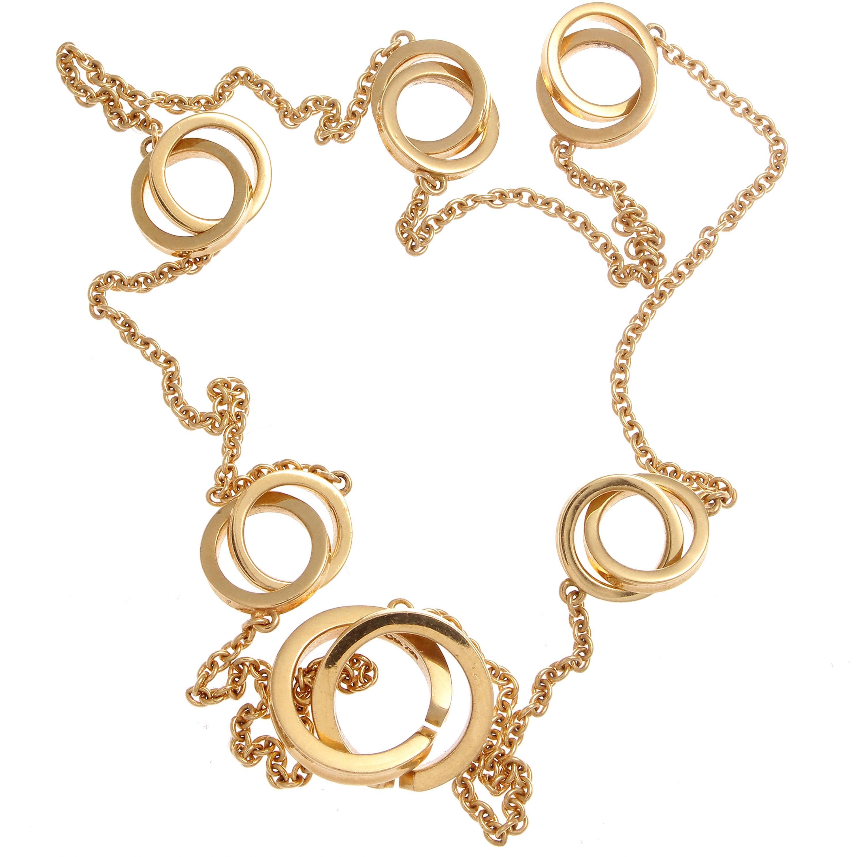 Tiffany & Co. 1837 Gold Interlocking Rings Necklace