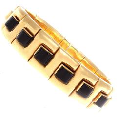 Vintage Italian Onyx Gold Bracelet