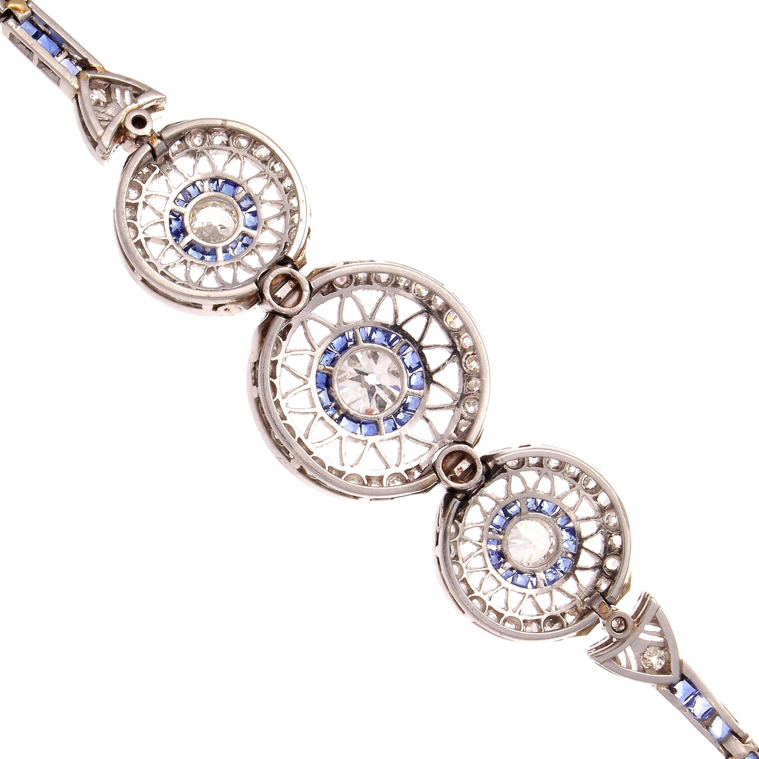 Sapphire Diamond Bracelet In Excellent Condition In Beverly Hills, CA