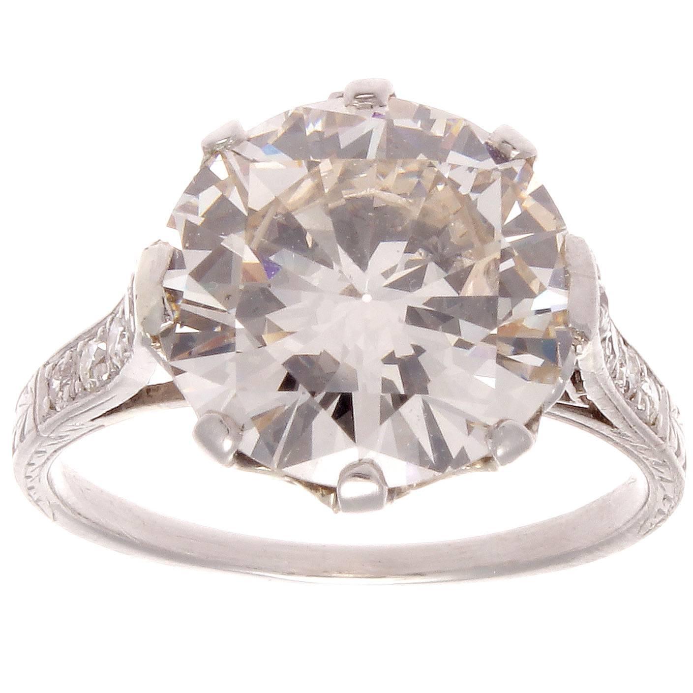 4.92 Carat Diamond Platinum Engagement Ring