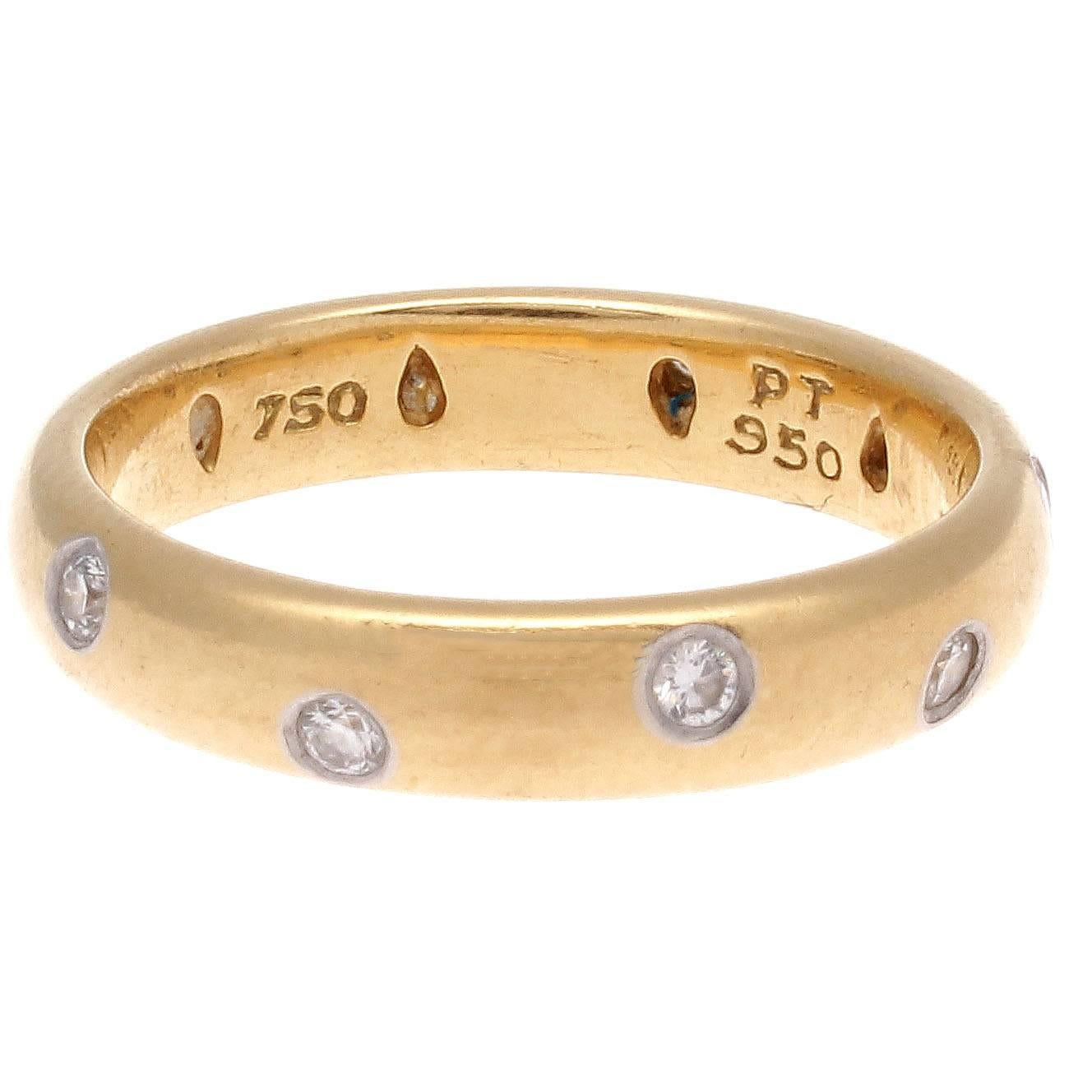 Tiffany's elegance is exemplified through their superb designs. The ring orbits perfectly around the finger with stars of diamonds placed throughout this celestial creation. Crafted in 18k yellow gold and platinum. Signed T & Co.

Ring size 7