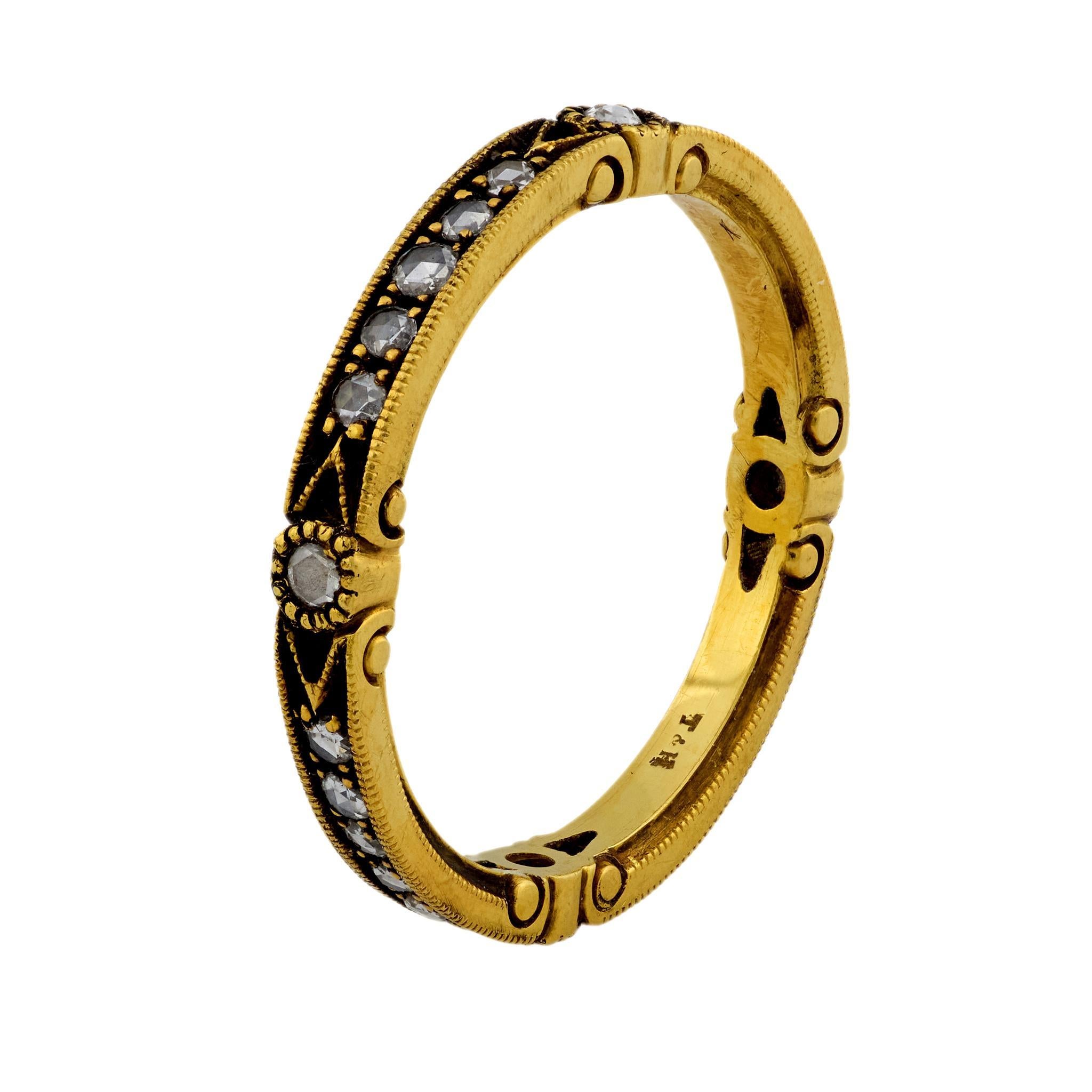Bracelet en or jaune 18k avec diamants Trumpet & Horn en vente