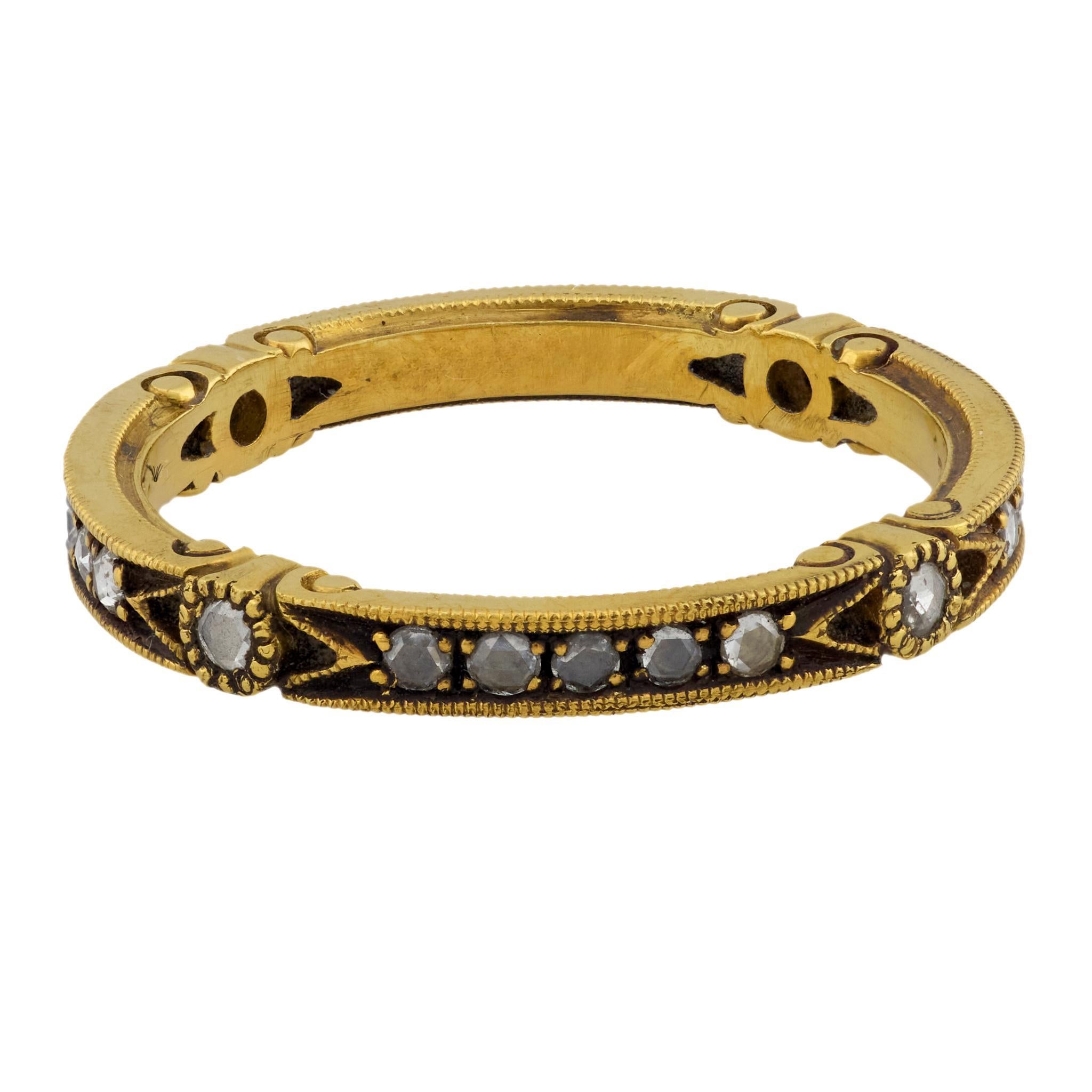 Taille rose Bracelet en or jaune 18k avec diamants Trumpet & Horn en vente
