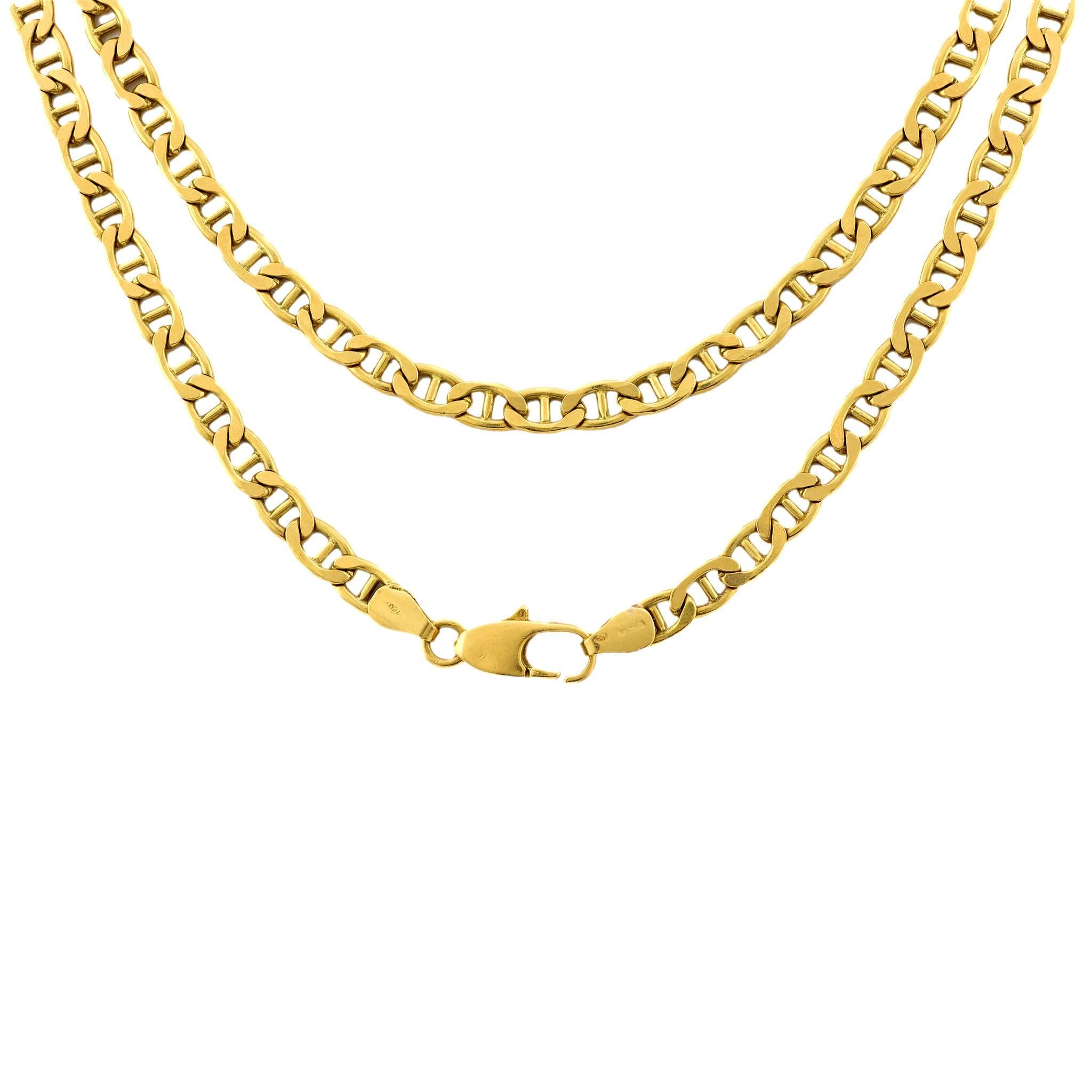 Donna Collana a catena Marin d'epoca in oro giallo 18 carati in vendita