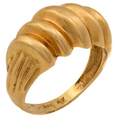 Anillo croissant vintage de oro amarillo de 14k