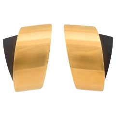 Pendientes de clip vintage Vhernier de oro amarillo de 18 quilates y titanio