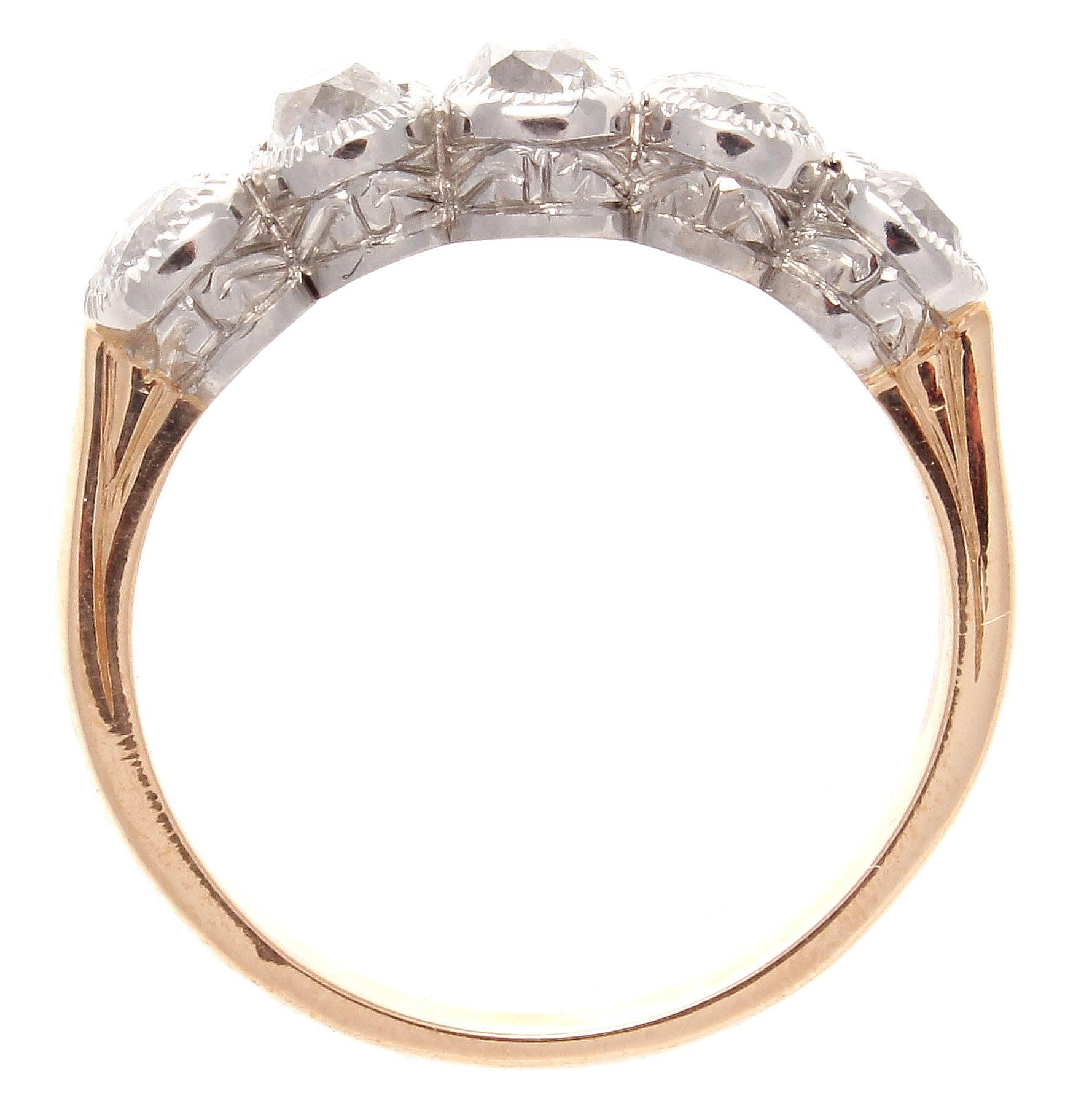 Women's Belle Époque Five-Stone Diamond Gold Platinum Ring