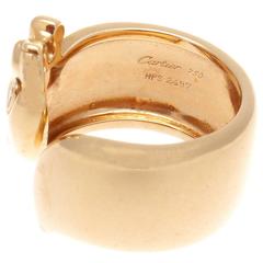 Cartier Wide Diamond Gold Panther Ring