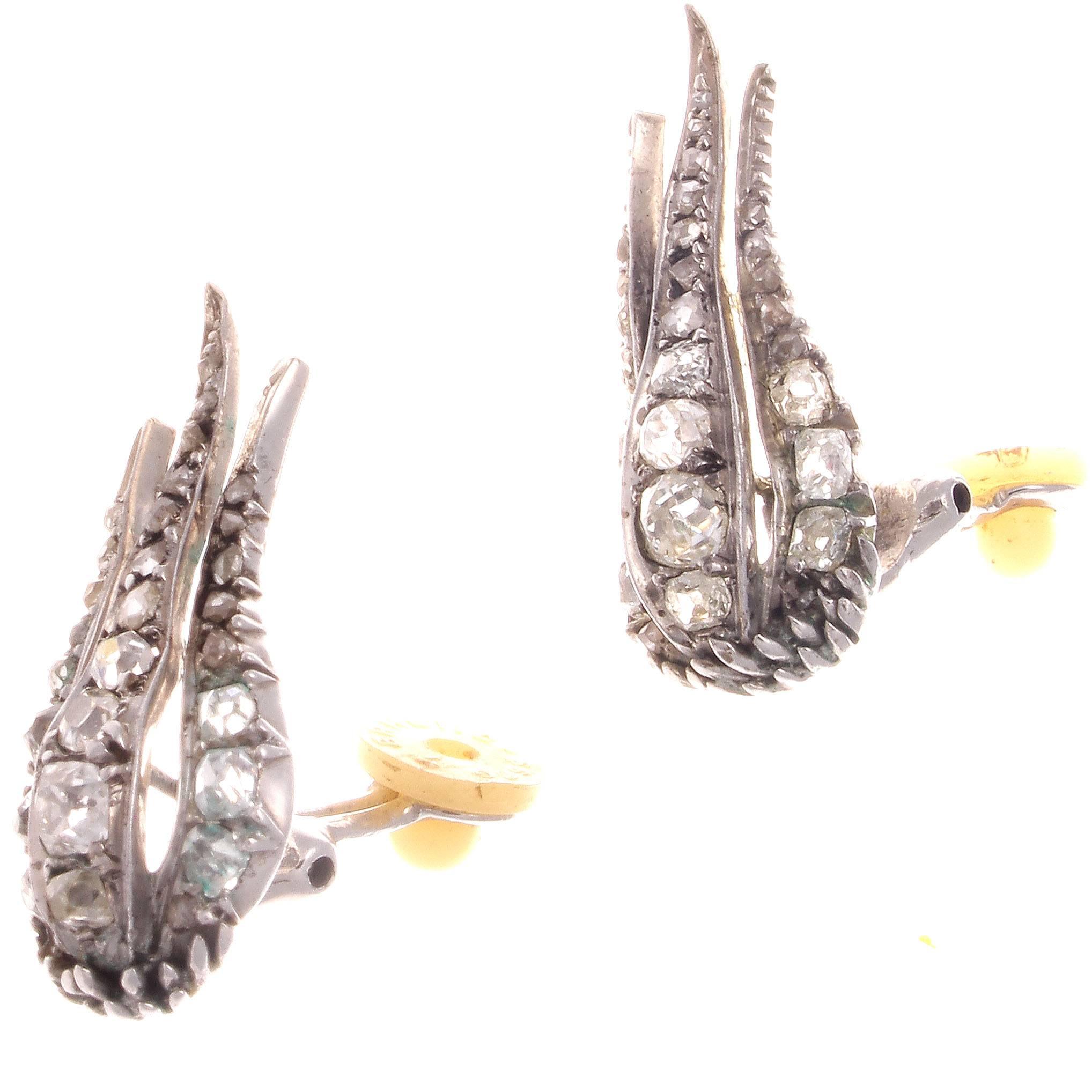 If you're in Paris at midnight these timeless Belle Époque earrings would be worthy accessories to any party you attend. Never knowing what artists or era you might run into these earrings will show your appreciation of the glorious past. Set with