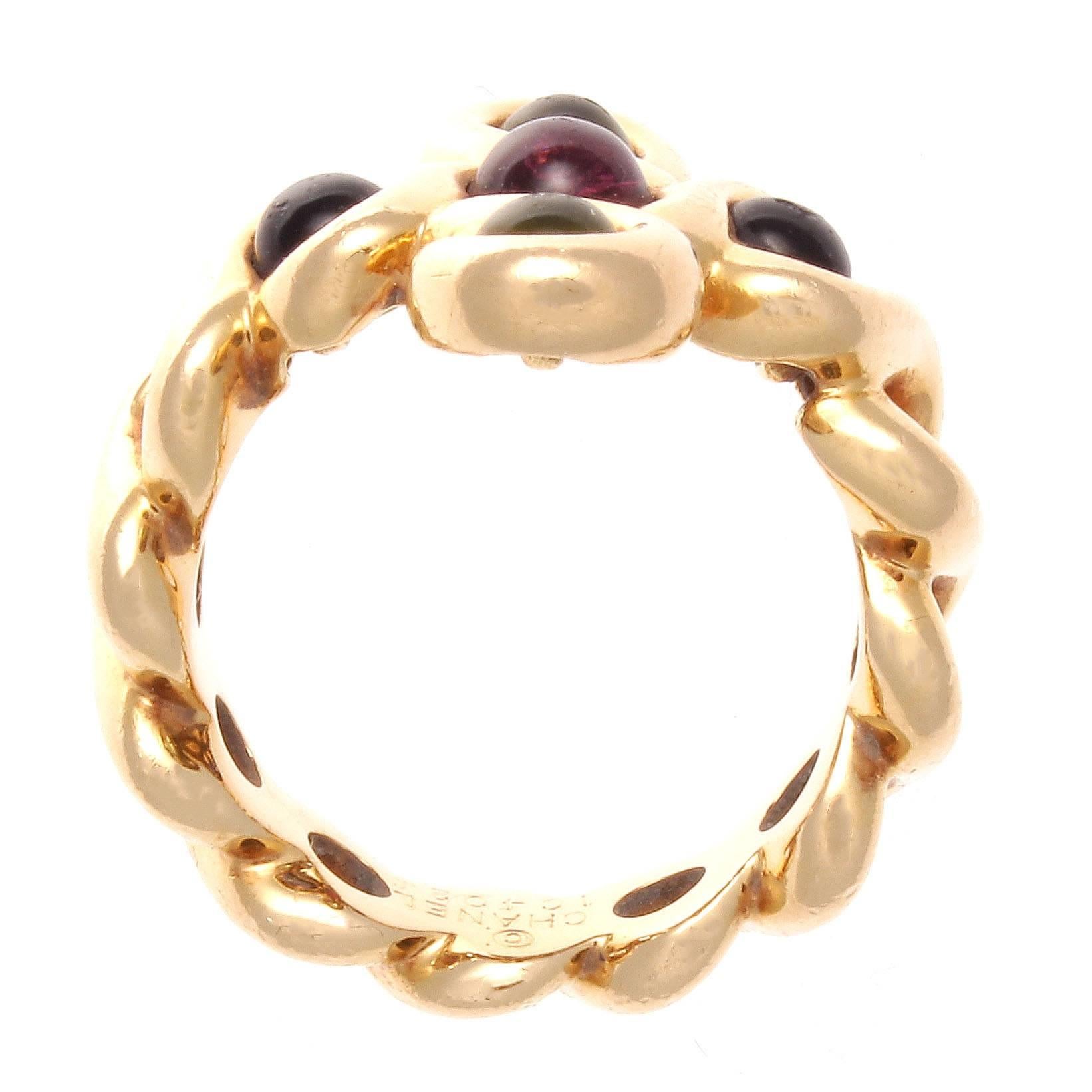 Women's Chanel Tourmaline Amethyst Gold Ring