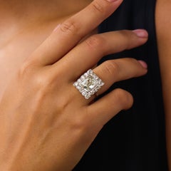 Edwardian GIA 3.41 carat old mine cut diamond platinum ring