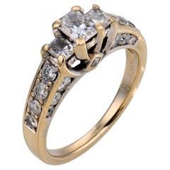 Vintage diamond 14k white gold engagement ring