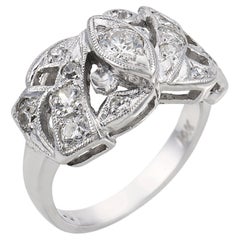 Mid Century diamond 14k white gold ring