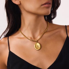 Victorian 18k yellow gold lyre necklace