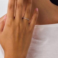 Vintage diamond 18k white gold eternity wedding band