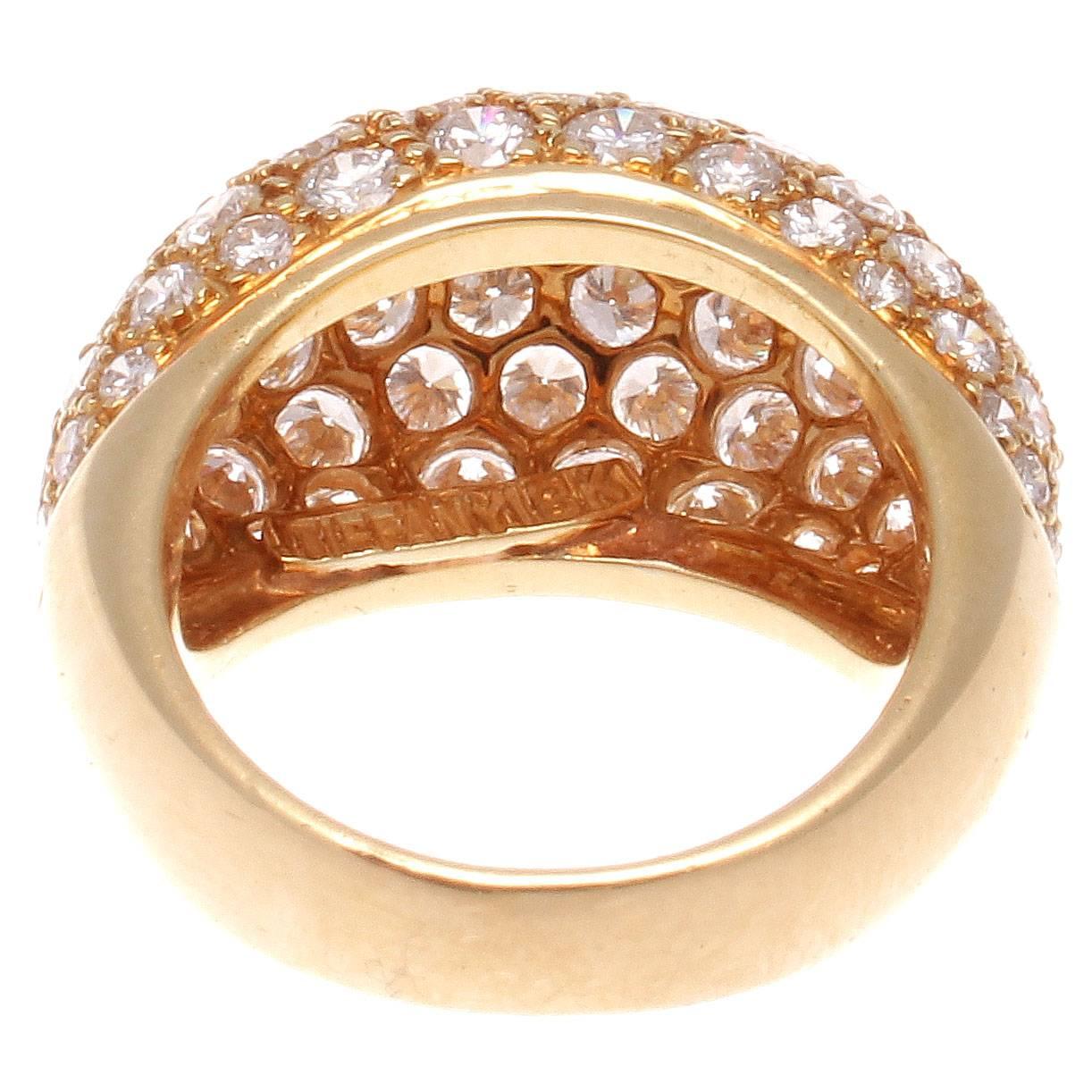 Tiffany & Co. Diamond Gold Dome Ring In Excellent Condition In Beverly Hills, CA