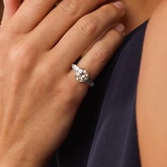 Mid Century GIA 2.89 carat diamond platinum engagement ring