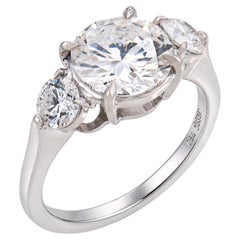 Vintage GIA 2.00 carat diamond 18k white gold engagement ring