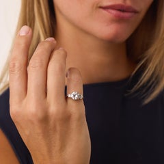 Vintage GIA 2.00 carat diamond 18k white gold engagement ring